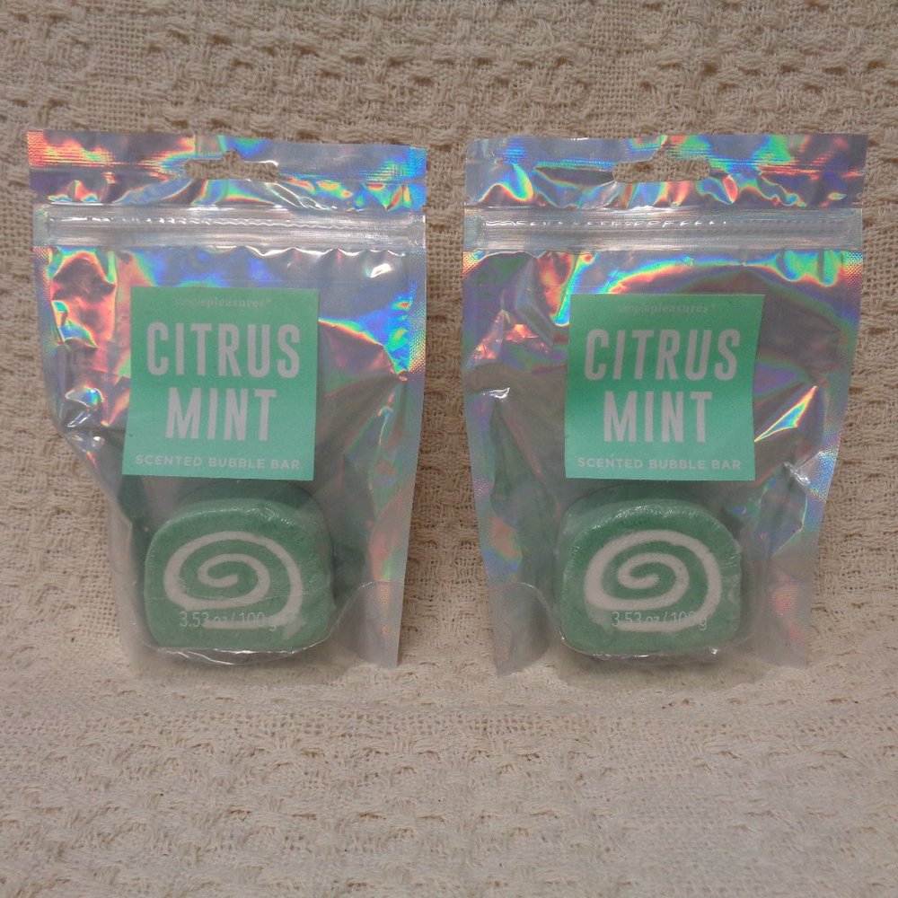 Bubble Bath foaming bar Citrus Mint  Set of 2